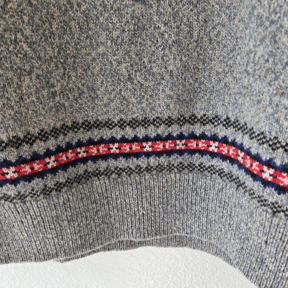 Brooks Brothers Sweater Mens Large Gray Merino Wool Blend Knit Crew Neck Grandpa
